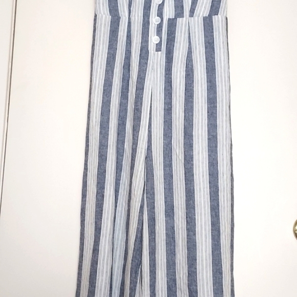 Rails Teresa Cannes Stripe Jumpsuit Linen Jumpsuit Blue White Size XS - Picture 4 of 16